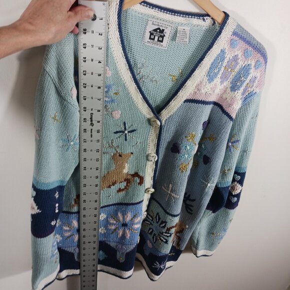 Storybook Knits Hand Knits Holiday Christmas Novelty Cardigan Medium, Heavy Knit - Picture 14 of 16
